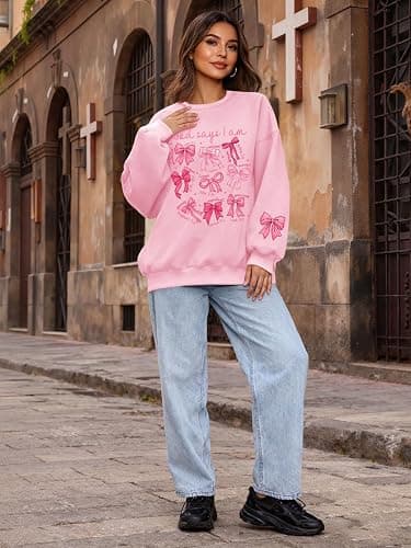 UYIQL Christian Sweatshirts for Women Oversized Faith Jesus Shirts Bible Verses Inspirational Long Sleeve Graphic Pullover thumbnail 7