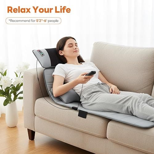Sweetcrispy Full Body Massage Mat, Heating Pad with Massager, Vibrating Heating Pad for Back Pain, Leg, Full Body, with 10 Motors and 9 Speed Settings, Gift for Dad Mom thumbnail 8