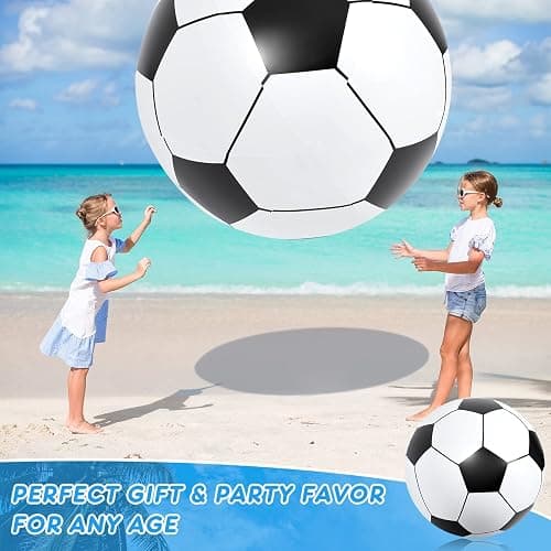 Lewtemi Big Inflatable Giant Soccer Ball Large Inflatable Beach Sport Ball Pool Party Decoration Toys Oversized Jumbo Beach Toy for Pool Water Sports Games thumbnail 7