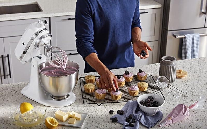 KitchenAid Classic Series 4.5-Quart Tilt-Head Stand Mixer, White, K45SSWH thumbnail 2