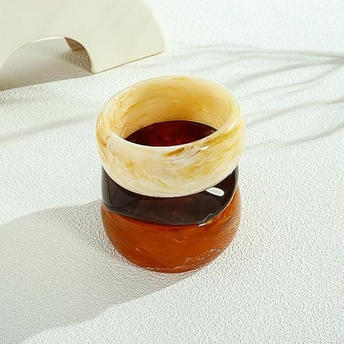 LILIE&WHITE 3 PCS Acrylic Resin Bracelet For Women Trendy Chunky Bangle Bracelets Fashion Colorful Bracelet Jewelry Gift thumbnail 5