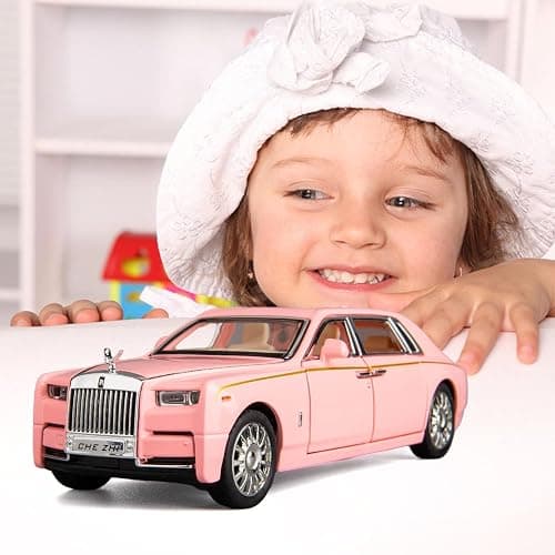 BDTCTK 1/32 Rolls-Royce Phantom Model Car,Zinc Alloy Pull Back Toy car with Sound and Light for Kids Boy Girl Gift (Black) thumbnail 2