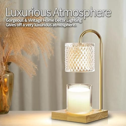 Candle Warmer Lamp, Candle Lamp Wax Warmer, Timer & Dimmer 7-Levels, Fits Cup Jar Candle, Top Melting, Crystal Heater Lamp for Scented Wax, Elegant Home Decor, Clear Glass thumbnail 6