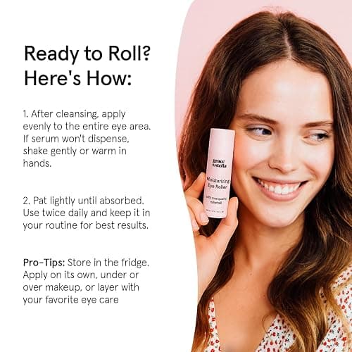 grace & stella Under Eye Brightener with Rose Quartz Rollerball - Hyaluronic Acid & Caffeine Eye Serum for Dark Circles & Puffiness - Valentines Day Gifts, Travel Size Toiletries (15ml / 0.51floz) thumbnail 8