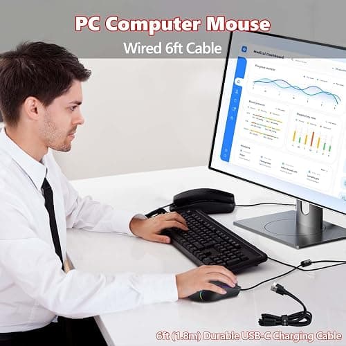 Premium Wireless Bluetooth Versatile Mouse,8000 DPI,6 RGB Backlit,USB C Rechargeable,Ergonomic,2.4G/BT/Wired,Rapid Fire Key,75-Hour Power Capacity,Ideal For Gaming/Office/Home/PC Computer/Laptop/Mac thumbnail 4
