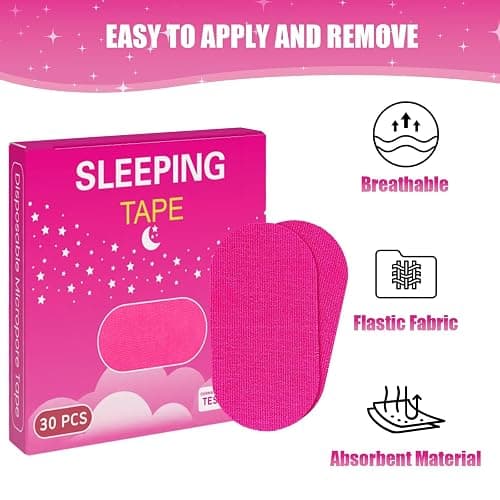 Mouth Tape for Sleeping Women 30 Count Pink Strip Tapes, Gentle thumbnail 2