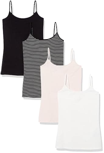 Amazon Essentials Women's Slim-Fit Camisole for Layering and Everyday Wear, Pack of 4 - Image 1