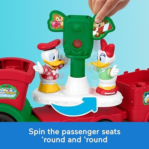Fisher-Price Little People Disney Jr Musical Christmas Train Toy | Playset & 5 Figures Incl Mickey & Minnie, 45-inch Playmat, Toddlers & Kids Ages 18+ Months thumbnail 5
