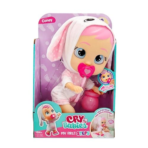 Cry Babies Coney Interactive Doll My First Steps With Sounds And LED Tears Walking Baby Doll Toy For Children Age 3 Years and Up thumbnail 6