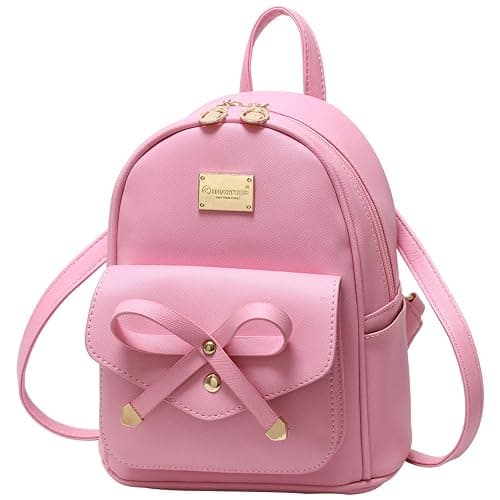 I IHAYNER Girls Bowknot Cute Leather Backpack Mini Backpack Purse for Women - Image 1