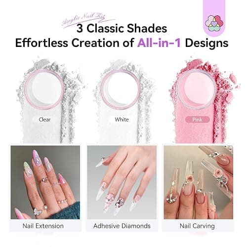 SAVILAND Acrylic Nail Kit: All-In-1 Nails Kit Acrylic Set with 88W Nail Lamp EMA Monomer Gel Nail Polish Nail Drill Cuticle Remover Home DIY Starter thumbnail 3