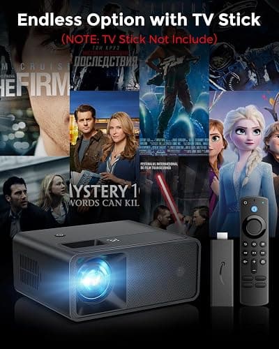 CiBest Mini Projector, 2025 Upgraded Full HD 1080P Support Video Projector, Portable Small Movie Projector, Compatible with iOS/Android/Windows/TV Stick/Box/USB/HDMI thumbnail 3