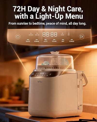 Bear Bottle Washer Pro, Baby Bottle Washer and Sterilizer and Dryer - All in One Machine for Bottles, Pump Parts & Baby Essentials with 90 Detergent Tablets - Effortless, Time-Saving thumbnail 4