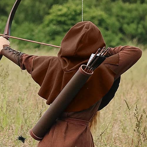L'VOW Medieval Cowl Hooded Cape Renaissance Short Cloak with Hood for Women Men Halloween Cosplay Costume thumbnail 7