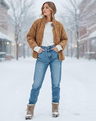 SAUKOLE Womens Winter Dolman Long Sleeve Full-Zip Quilted Jacket Coat Warm Outerwear thumbnail 7