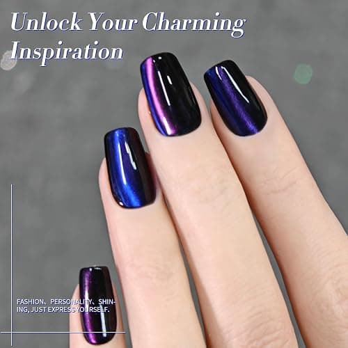 BORN PRETTY Heaven Purple Cat Magnetic Eye Gel Polish Chameleon Gel Polish | Holorgraphic Cat Magnetic Eye Gel Polish Glitter Gel Polish Soak Off Nail Art Salon Home Gift for Women Girl thumbnail 3