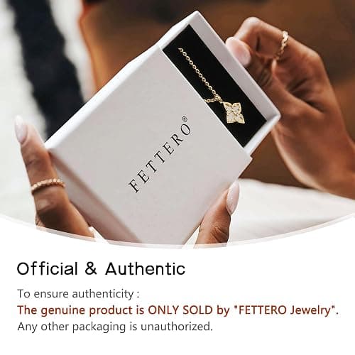 Fettero Gold Clover Necklace for Women Dainty 14K Gold Plated CZ Pendant Necklace Adjustable Chain Choker Charm Colorful Clover Pendant Lucky Necklaces for Women Jewelry thumbnail 5