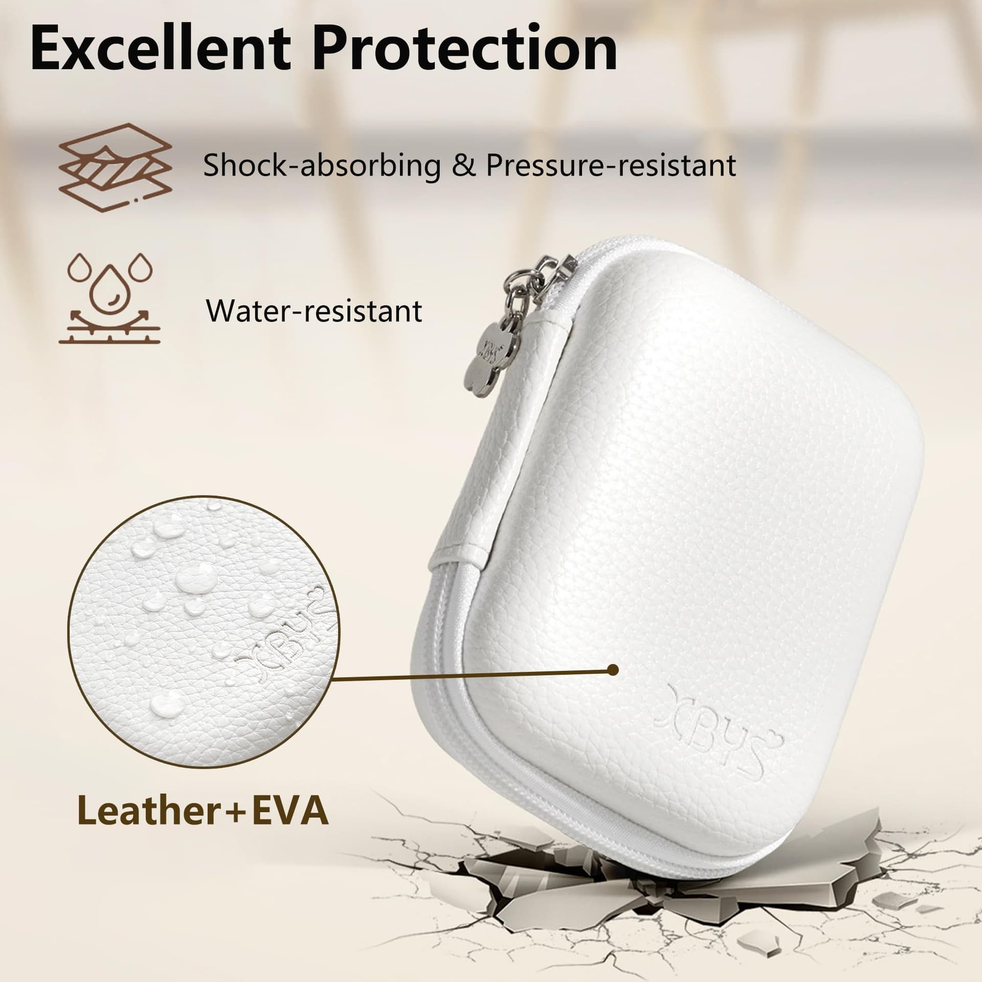 Digital Camera Case Compatible with CAMKORY/for Kodak PIXPRO/for Lecran/for VAHOIALD/for Canon IXUS 285 HS, Small Travel Cameras Storage Holder for Accessories SD Card (White) thumbnail 5