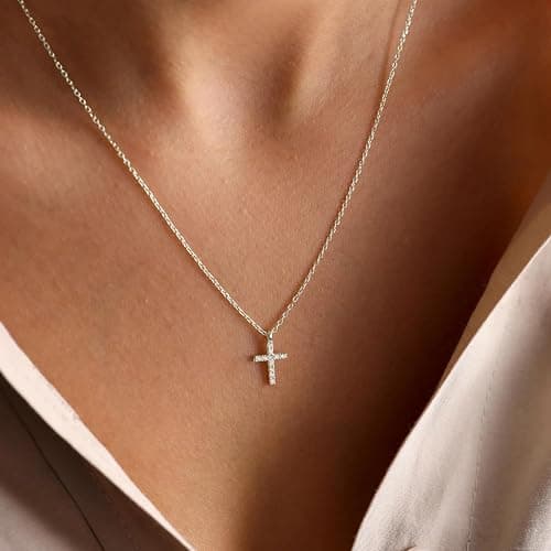 Fesciory Cross Necklace for Women, 14K Gold Plated Cross Pendant Dainty Layered Chain Necklace Jewelry Gifts thumbnail 4