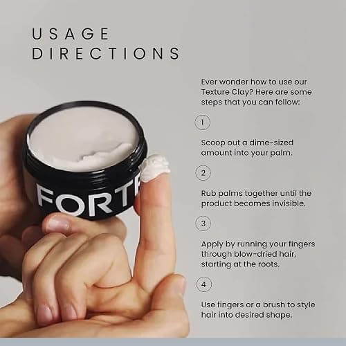 Hair Clay for Men by Forte Series | Extreme Hold Men's Hair Clay | Matte Clay with Natural Ingredients to Add Texture, Volume and Definition to Thick/Coarse Hair | Premium Men's Hair Styling Products thumbnail 7