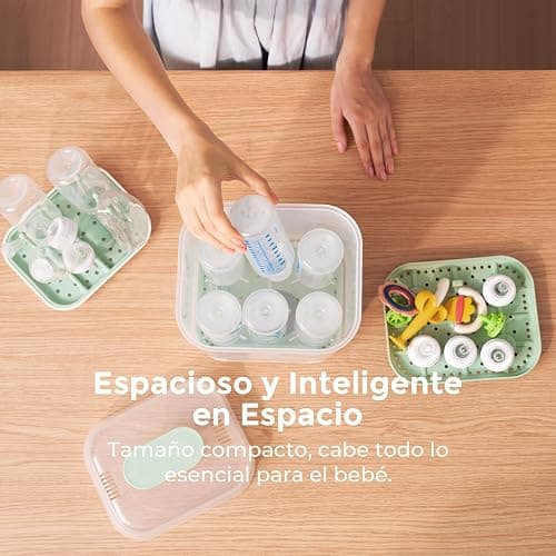 Momcozy Esterilizador y Secador Eléctrico para Biberones, Capacidad para 6 Biberones, Dispositivo 4 en 1 para Biberones, Accesorios y Extractores de Leche, con Soporte de Secado Incluido thumbnail 2