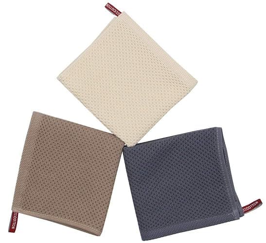 Mia'sDream Natural Cotton Tidy Dish Cloths Rags,Waffle Weave Kitchen Towels and Dishcloths Sets, Soft and Absorbent Hand Towel Washcloths, 12inchx12inch 6 Pack (Multi Color) thumbnail 4
