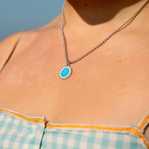Get Back Necklaces St. Christopher Surf Necklace | Medium, 3/4” Silver Plated Medallion, 24” Aluminum Ball Chain thumbnail 3