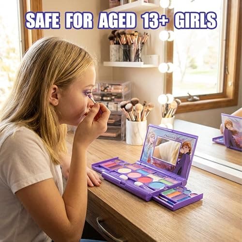 Disney Frozen Makeup Set for Girls, Including Lip Gloss, Glitter Eyeshadow, Glitter Blush, and Brushes – Gift for Girls Ages 13+, by Townley Girl thumbnail 6