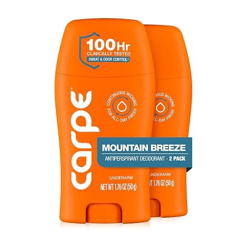 Carpe 100-Hour Antiperspirant Deodorant, Mountain Breeze - 2 Pack | Dermatologist Tested - 100 Hr Sweat & Odor Control - Free from Baking Soda & Parabens - Clinical Strength Deodorant - 2 Pack - Image 1