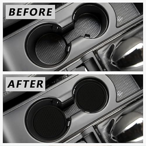 ZSDY Car Cup Coaster, 4PCS Universal Auto Non-Slip Cup Holder Embedded in Ornaments Silicone Coaster, Car Interior Accessories Sets, Black thumbnail 5