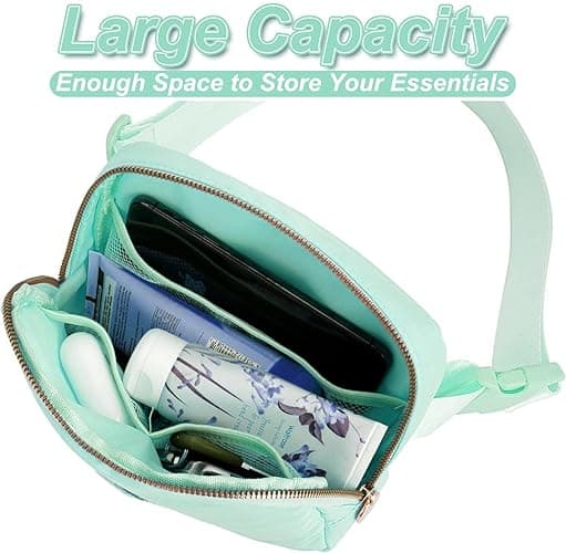 Uygafly Belt Bag Fanny Pack Crossbody Bags with Initials Letter Patch Cute Stuff Birthday Gifts for Teenager Girls Trendy Stuff for Teens | Light Green,H - Light Green - H thumbnail 3