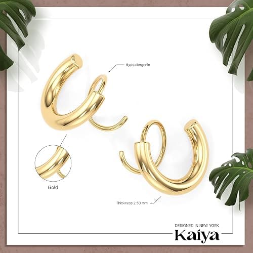 Spiral Hoop Twist Double Earrings - 14K Helix Spiral Earrings, Double Piercing Earrings, Faux Double Hoop Earrings, Tiny Twist Earrings for Women thumbnail 3