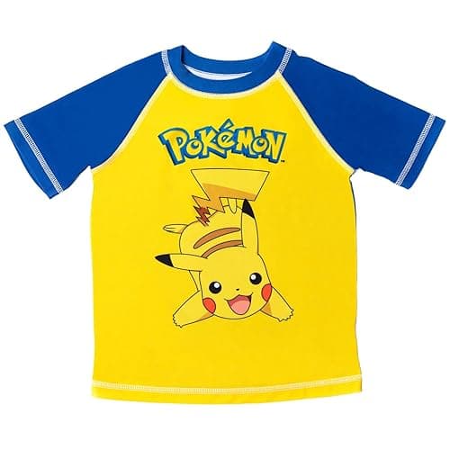 Pokemon Raglan Rash Guard and Swim Trunks UPF 50+ Outfit Set Little Kid to Adult Sizes (4 - Large) thumbnail 3