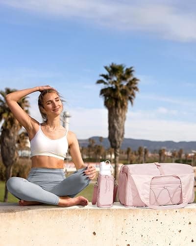 BAGSMART Sporttasche für Damen, leichte Reisetasche mit Schuhfach, Weekender mit Nassfach, Workout-Yoga-Tragetasche, Rosa thumbnail 2