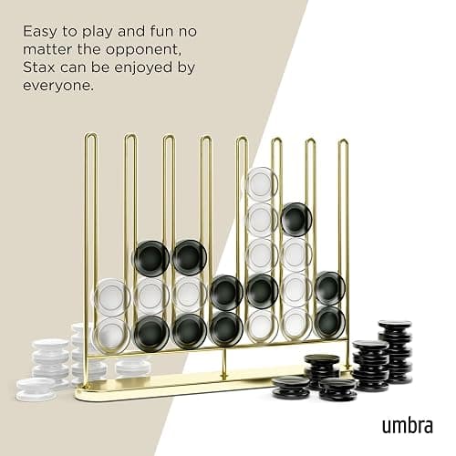 Umbra STAX Four-in-a-Row Game, Brass thumbnail 4