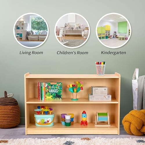 OOOK Montessori Shelf, Toy Organizers and Storage, 2-Tier Toddler Bookshelf Suitable for Classroom, Kindergarten, Kids Room, Playroom and Daycare Center thumbnail 9