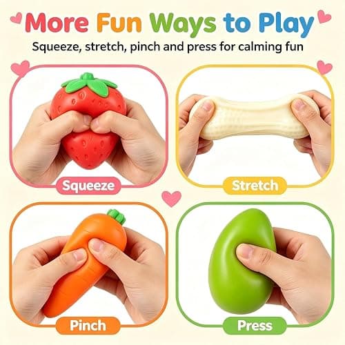 4 Pack Squishy Toy Box, Mystery Packs Sensory Toys | Random 4 of 9 Colors, Birthday Party Favors, Classroom Prizes thumbnail 5
