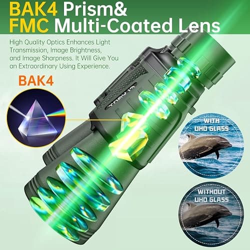 20x50 High Powered Binoculars for Adults, Waterproof Binoculars with Low Light Vision for Bird Watching Hunting Camping Travel Cruise Hiking Sports Stargazing, Gifts for Men Dad thumbnail 3