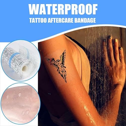 2 Rolls Aftercare Bandage Urknall 6"x4.4Yd Second Skin Tattoo Cover Up Patch Breathable Bandage Tape Waterproof Wraps Transparent Film for Healing, Showering & Color Protection thumbnail 3