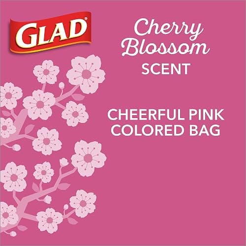 Glad Small Trash Bags 4 Gallon, Febreze Cherry Blossom Garbage Bags, Odor Resistant with Drawstring, 34 Count thumbnail 5