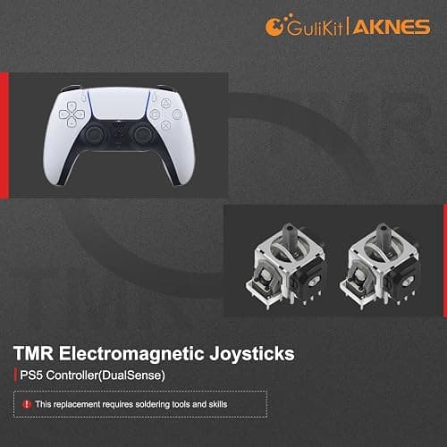 AKNES GuliKit TMR Electromagnetic Joysticks Replacement for DualSense PS5 / PS5 Edge Controller, Thumbstick Grips for PlayStation 5 Controller, Thumbstick Caps Included thumbnail 2