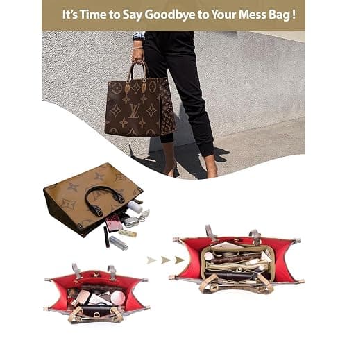 OMYSTYLE Purse Organizer Insert, Felt Tote Bag Organizer Insert with 5 Sizes, Handbag Dividers for Inside Purse, Compatible with Longchamp, Neverful, Speedy and More thumbnail 2