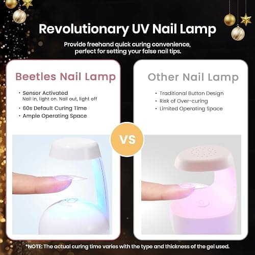 Beetles Gel Nail Kit Medium Almond with Nail Dehydrator and Primer, 576Pcs Half Matte Etch-X Gel Nail Tips Solid Nail Glue Mini Nail Lamp Acrylic Nail Tips Easy DIY Nail Extension Set Gift for Women thumbnail 6