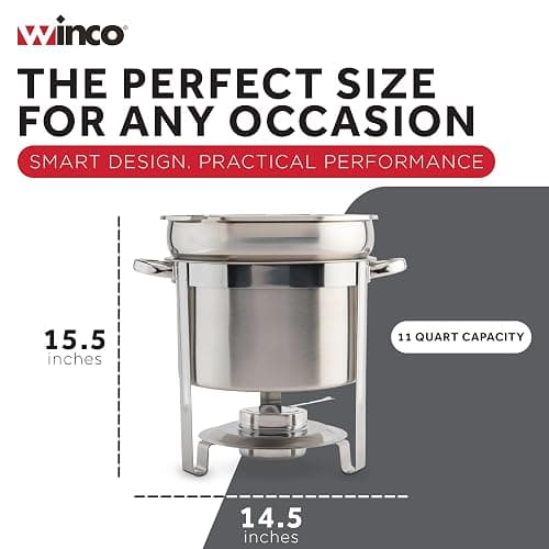 Winco 211 Stainless Steel Marmite Soup Chafer 11qt Round W/ Cover & Fram thumbnail 4