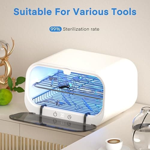 Yofuly Sterilizer for Esthetician, 12L Double-layer Large Sterilizer for Nail Tools, Multi-Functional Nail Cleaner Box, Large Capacity Cleaning Cabinet for Home Use, Barbers, Beauty Salons, and Spas thumbnail 4