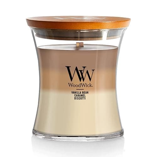 WoodWick Café Sweets Medium Hourglass Trilogy Candle, 9.7 oz. - Cafe Sweets Trilogy - Medium Hourglass - Image 1