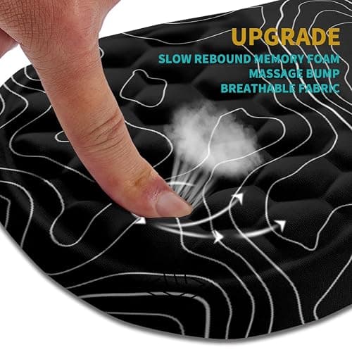 Hokafenle Ergonomic Mouse Pad Wrist Support, Wrist Rest Mousepad for Carpal Tunnel Pain Relief with Integrated Memory Foam Slope Massage Bulge (11.8x7.9 inch,Topographic Contour) thumbnail 2