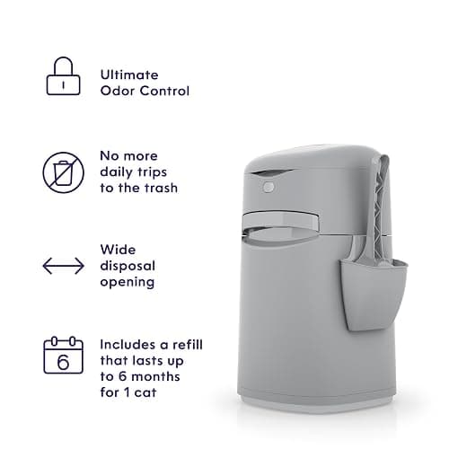 Litter Genie Easy Roll Pail | Cat Litter Box Waste Disposal System for Odor Control | Includes 1 roll of 24 Easy Tear-Off Bags thumbnail 3