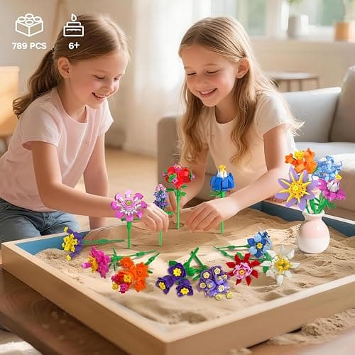 24 Pack Flowers Valentines Party Favors for Kids Building Set - 789PCS Flowers 3.6MM Mini Building Block Toy for Valentines Day Classroom Prize Stocking Stuffer Birthday Return Gift for Girl Boy 6+ thumbnail 5