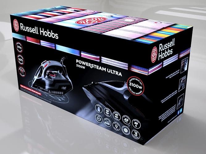 Russell Hobbs Steam Iron [3100W, 210 g/min extra steam boost, 70 g/min steam] Power Steam (350ml, ceramic soleplate, self-cleaning & spray water function, anti-limescale, drip stop) 20630 thumbnail 8
